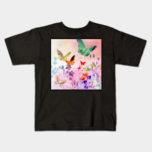 Blush Butterflies & Flowers Kids T-Shirt